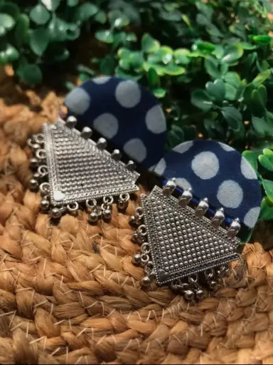 [156] Tribal Taar Indigo Fusion Earrings_156