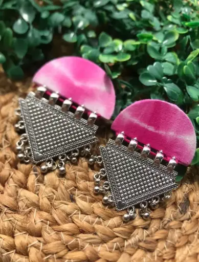 [159] Tribal Taar Indigo Fusion Earrings_159