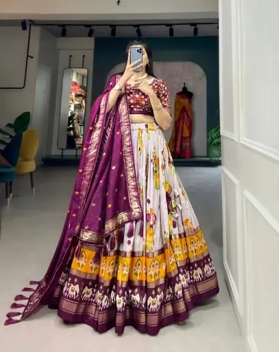 [163] Rajvadi Patola Inspired Chaniya Choli Set_163