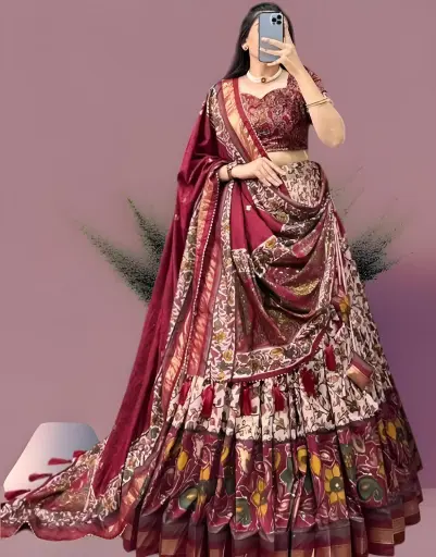 [171] Maroon Madhubani Designer Lehenga Choli_172