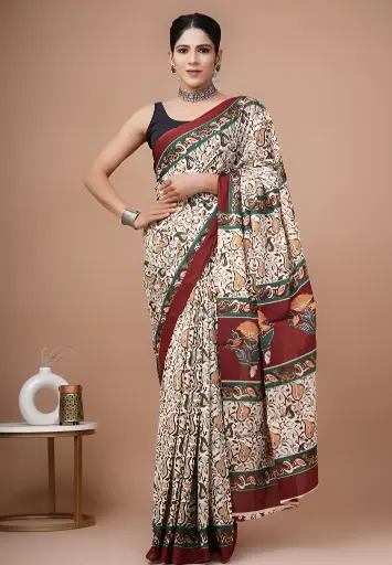 [246] Traditional Kalamkari Cotton Saree