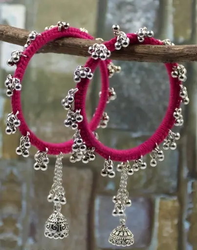 [279] Thread Work Ghungroo Bangles