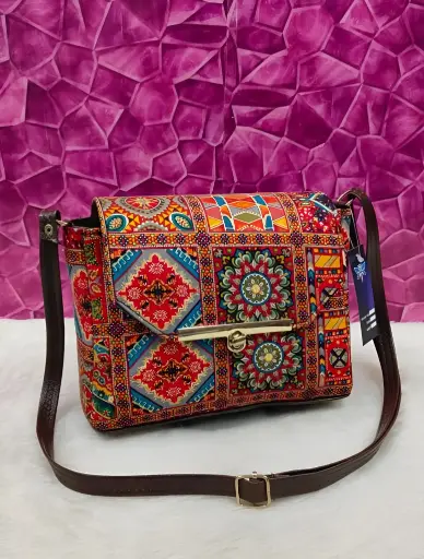 [308] Vibrant Multi-Pattern Sling Bag