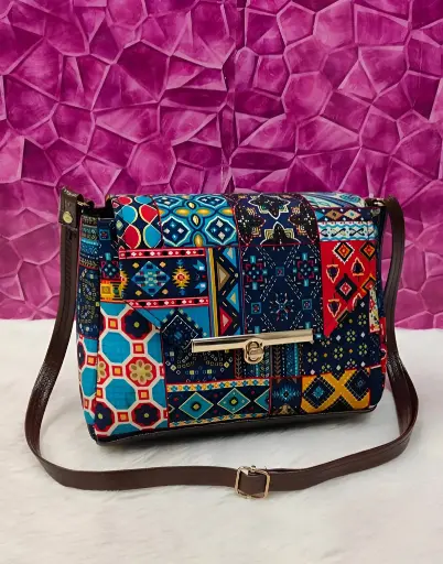 [309] Vibrant Patchwork Sling Bag