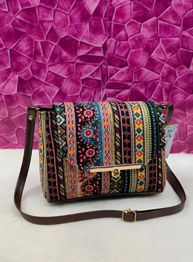 [311] Vibrant Multi-Pattern Sling Bag