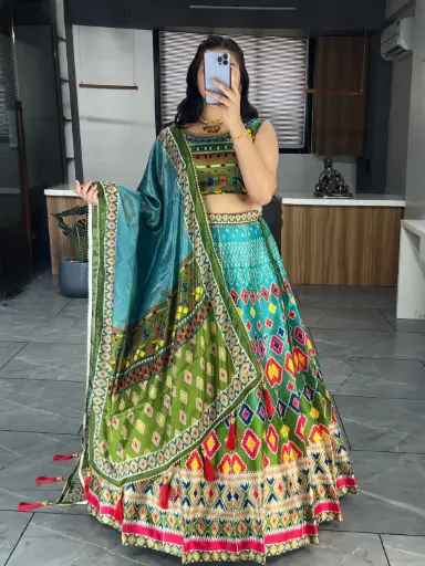 [316] Vibrant Geometric Print Lehenga Choli