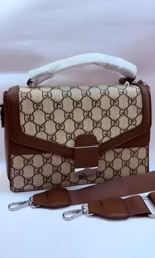 [322] Elegant Brown and Beige Designer-Inspired Sling Bag