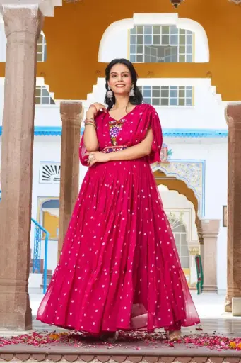 The Polka Dot Delight Gown_RASRANGINI_326