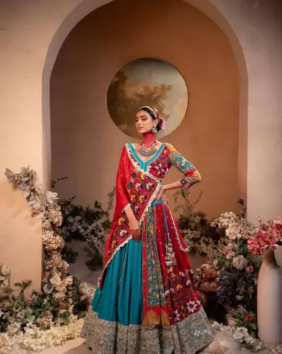 [336]  The Multicolor Marvel Lehenga Choli_RASRANGINI_336