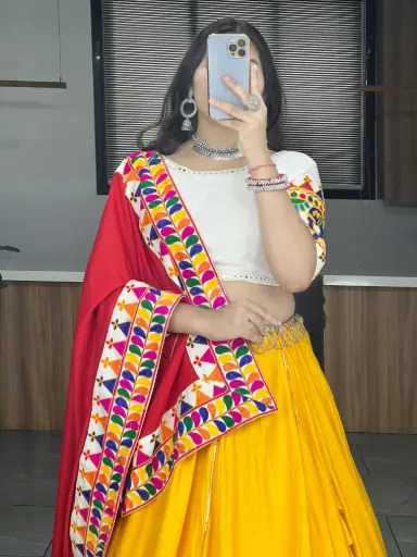[353]  The Vibrant Yellow & Red Chaniya Choli_RASRANGINI)_353