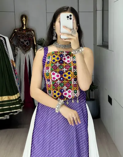  The Embroidered & Mirror Work Kurti_RASRANGINI_358