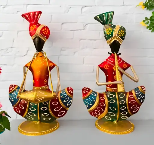 [392] Iron Multicolor  Handmade Musician Set Of 2_392