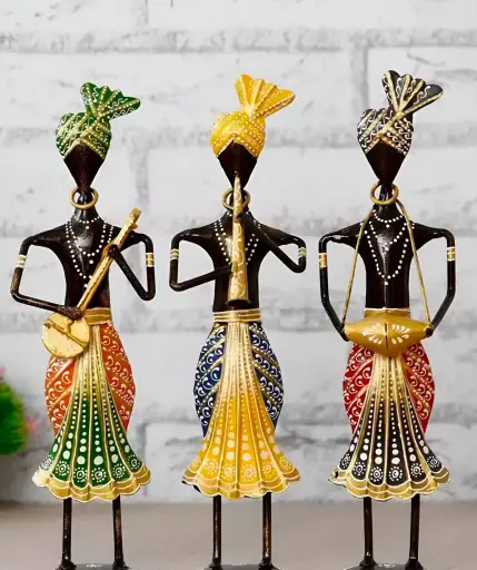 [394] Rajasthani Tribal Musician Iron Art Piece_394