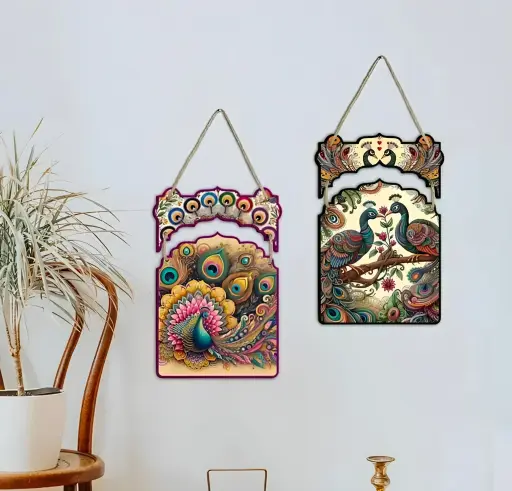 [412] Modern Art Peacock Wooden Wall Hanging for Home Decoration_412