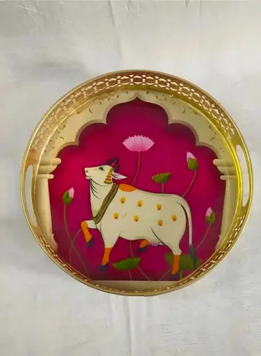 [424] metal tray cow Decorative Plate_424