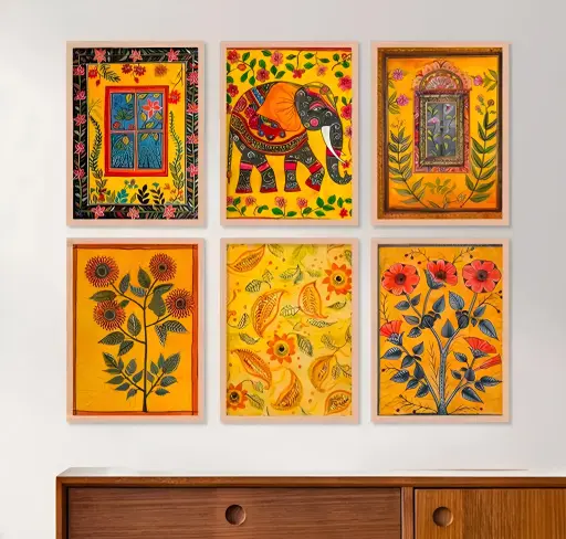 [428] Madhubani Pichwai Framed Wall Painting_428