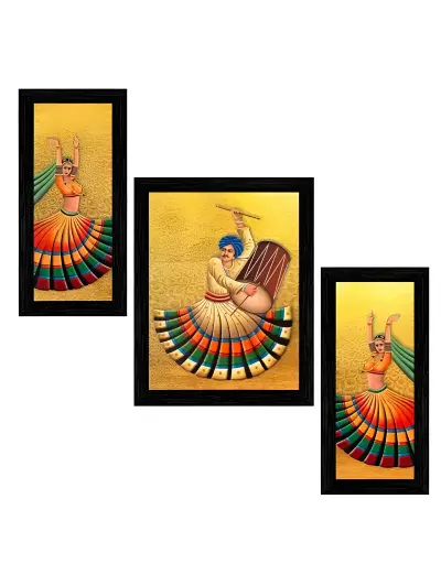 [430] Navratri Set of 3 Elegant Painting without glass_430