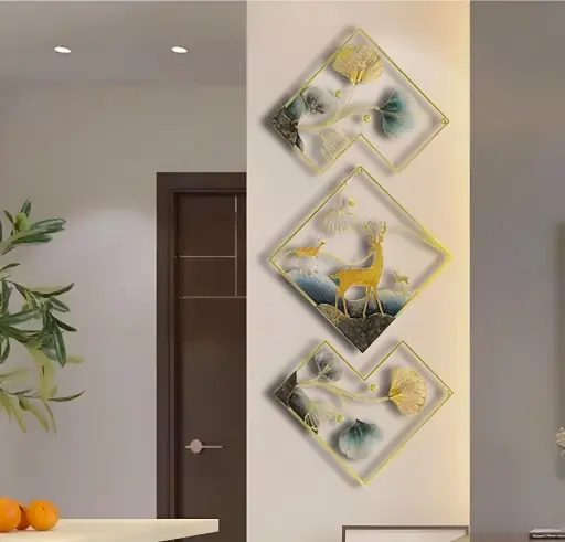 [435] Store Set of 3 Metal Deer Wall Decor Frames_435