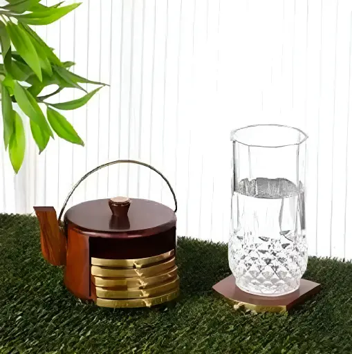 [445] Kettle Shape Coasters Pack of 6_445