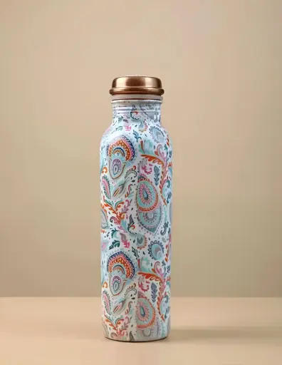 [453] Designer Printed Pure Copper Water Bottle 1ltr._453