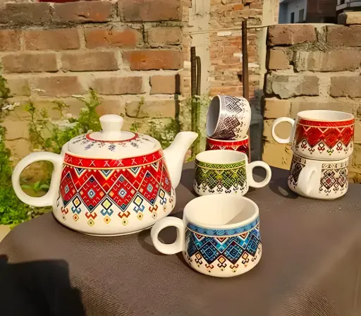 [459] Alive kettle and cups beautiful 6+1_459