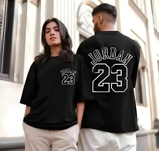 [484] Couple's Round Neck Oversized Half Sleeve T-Shirt_484