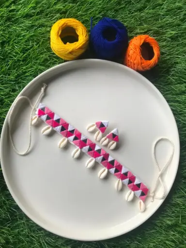 [501] Tri Colour Triangle Choker_501