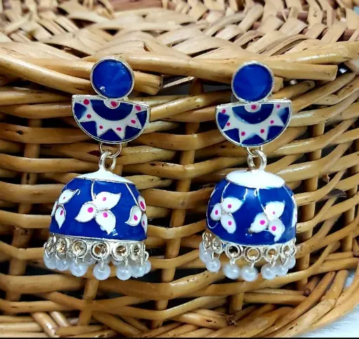 Handcrafted Floral Jhumka Earrings(I)